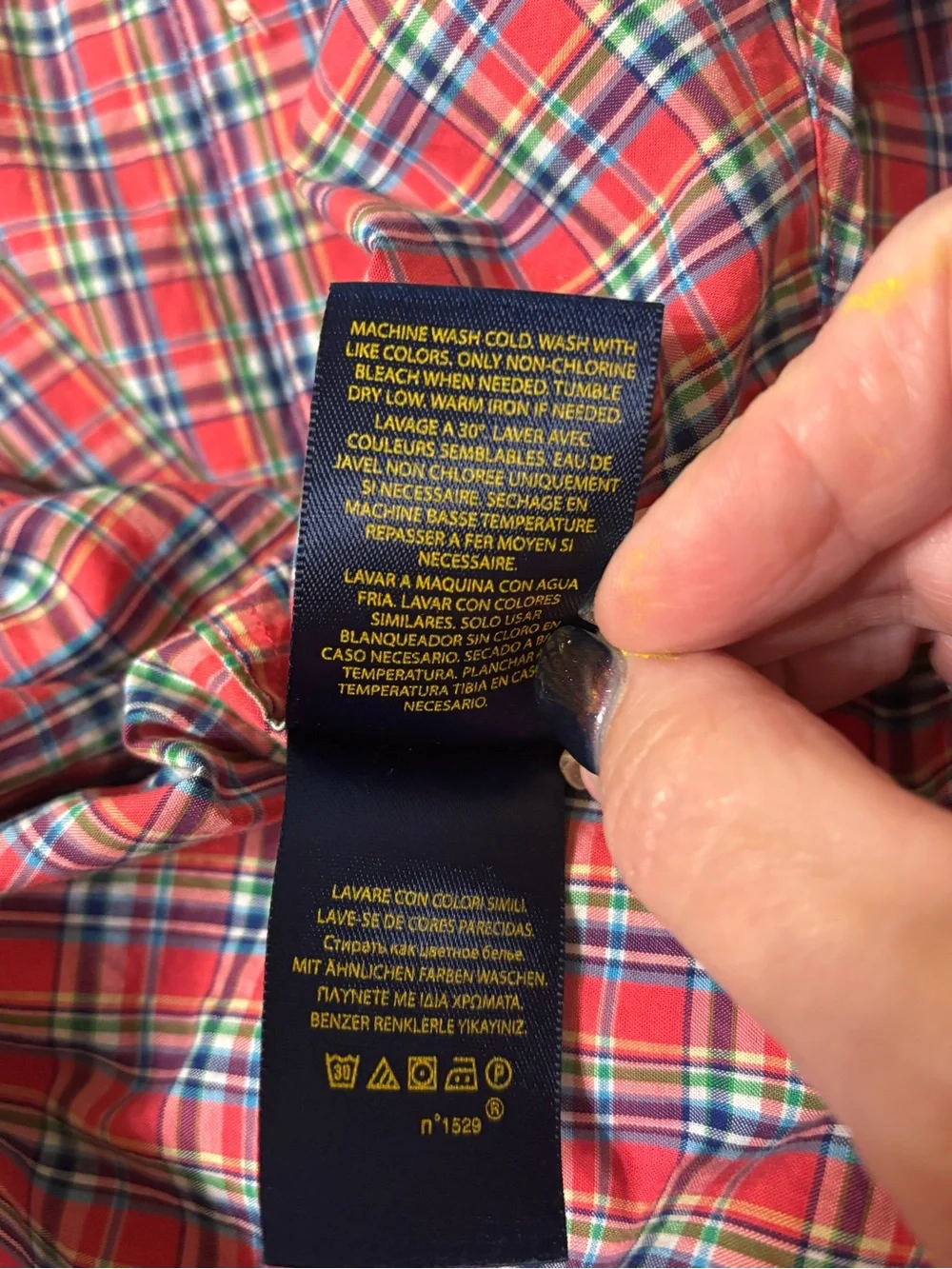 Ralph Lauren red and Blue Plaid Button-Down Shirt